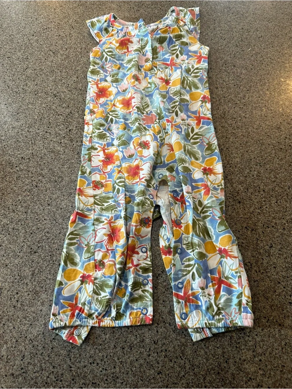 Carter's Floral Sleeveless  Romper - Blue, Green, Yellow, Pink